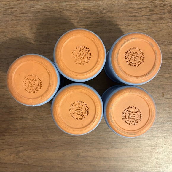 LOT OF 5 La Fermiere PERIWINKLE BLUE Cermer Glazed Terra Cotta Yogurt Pots - Picture 4 of 7